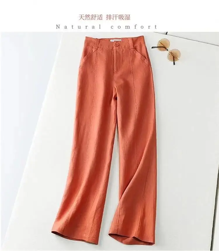 2026 Summer Linen Pants Straight Leg Wide Fit — feature 7