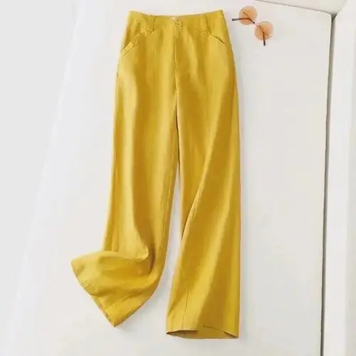 2026 Summer Linen Pants Straight Leg Wide Fit - Image 2