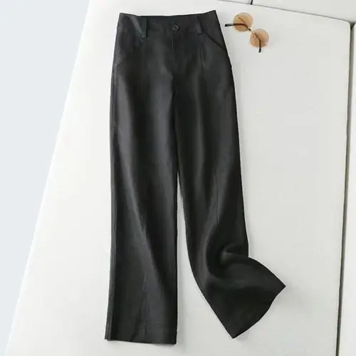 2026 Summer Linen Pants Straight Leg Wide Fit - Image 3