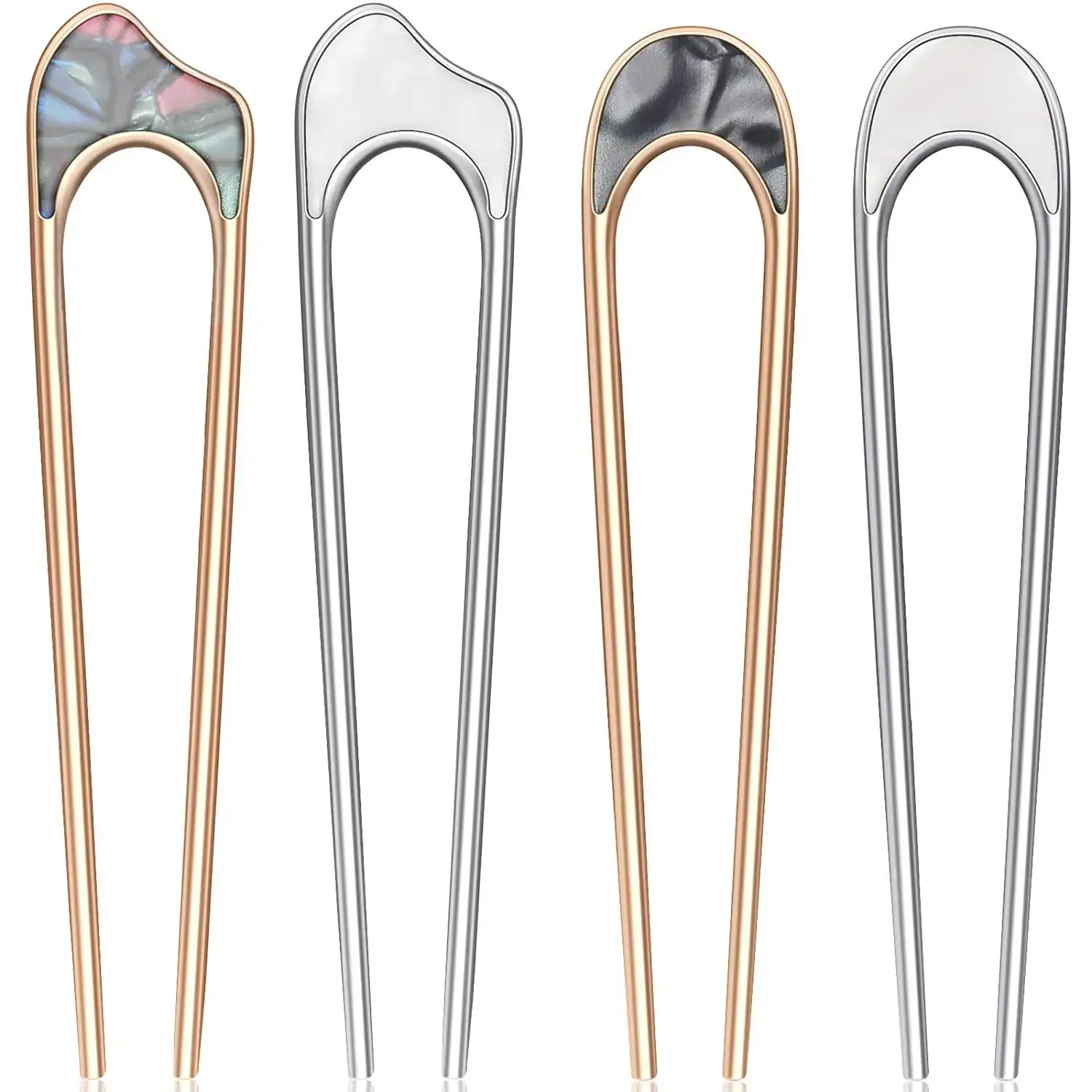 U-Shaped Hair Pin Ball Head Plate Hair Fork Women