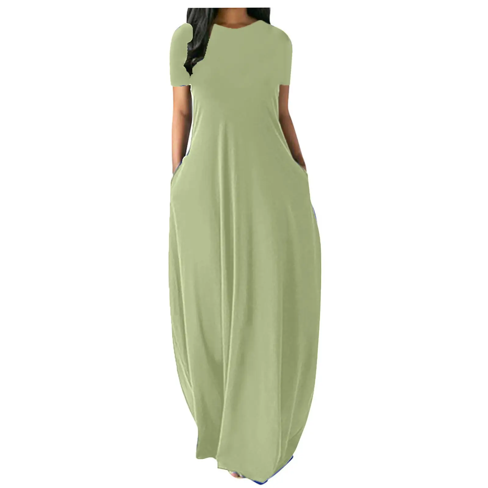 Yellow Long Sleeve Round Neck Dress for Women Large - Image 9