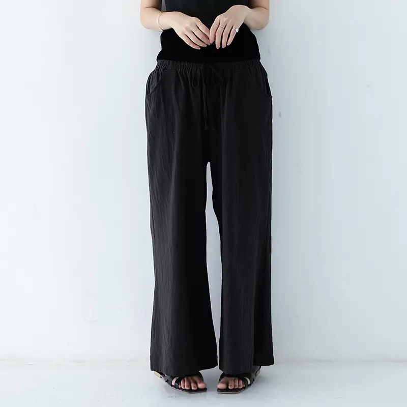 Japanese Wide Leg Pants Women Summer 2021 Linen Trousers