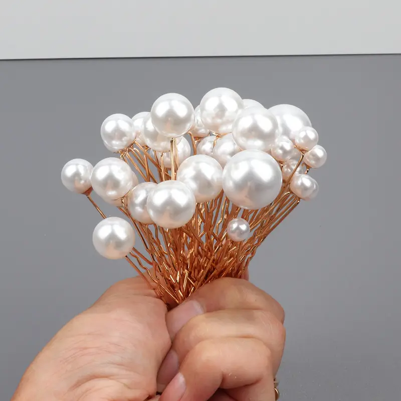 Korean Style Pearl Hairpin 18 Gold U-Shaped Fork - Image 12