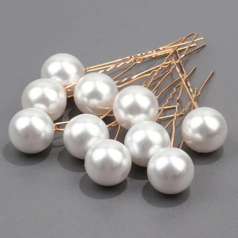 Korean Style Pearl Hairpin 18 Gold U-Shaped Fork - Image 14