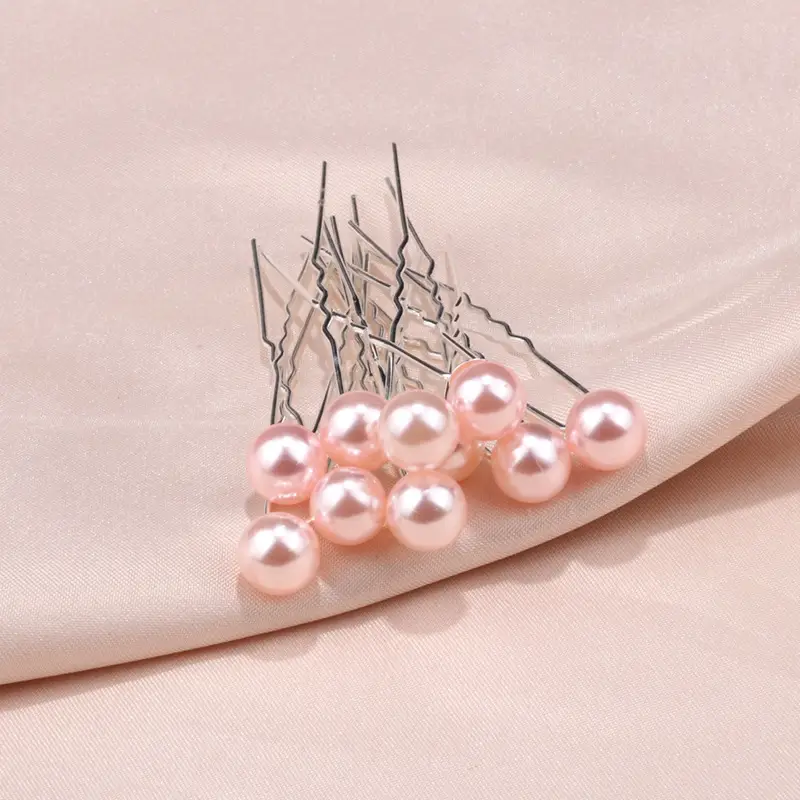 Korean Style Pearl Hairpin 18 Gold U-Shaped Fork - Image 4