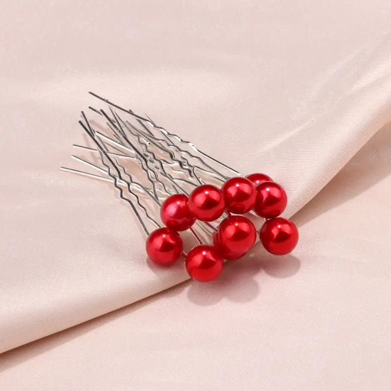 Korean Style Pearl Hairpin 18 Gold U-Shaped Fork - Image 5