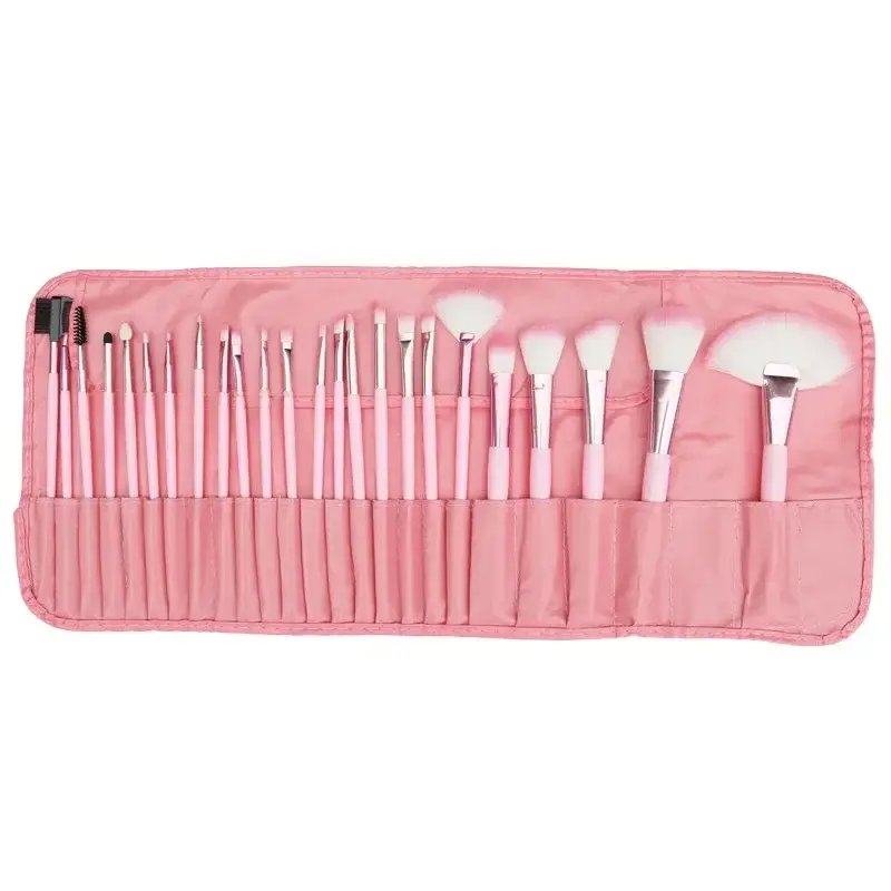 24-Piece Makeup Brush Set Pink Case