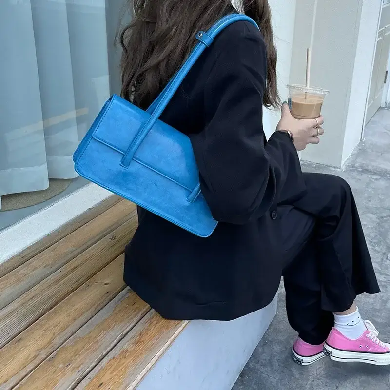 Blue Korean Style Shoulder Bag for Women - Image 3