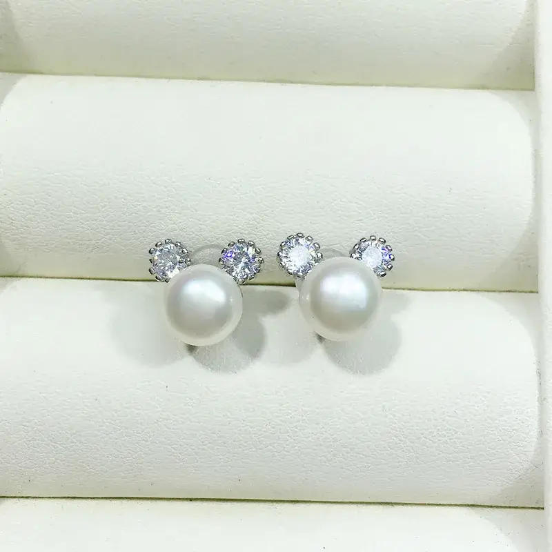 Pearl Earrings for Women Wholesale White Freshwater Design - Image 2