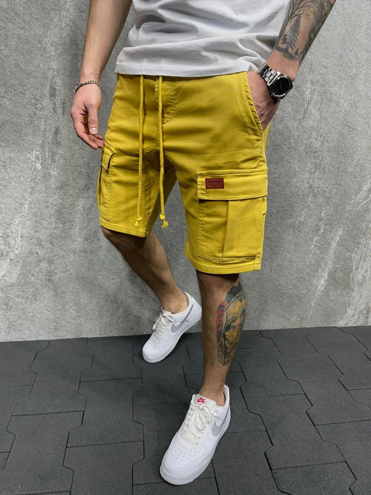 Men Grey Cargo Shorts Large 2024 - Image 2