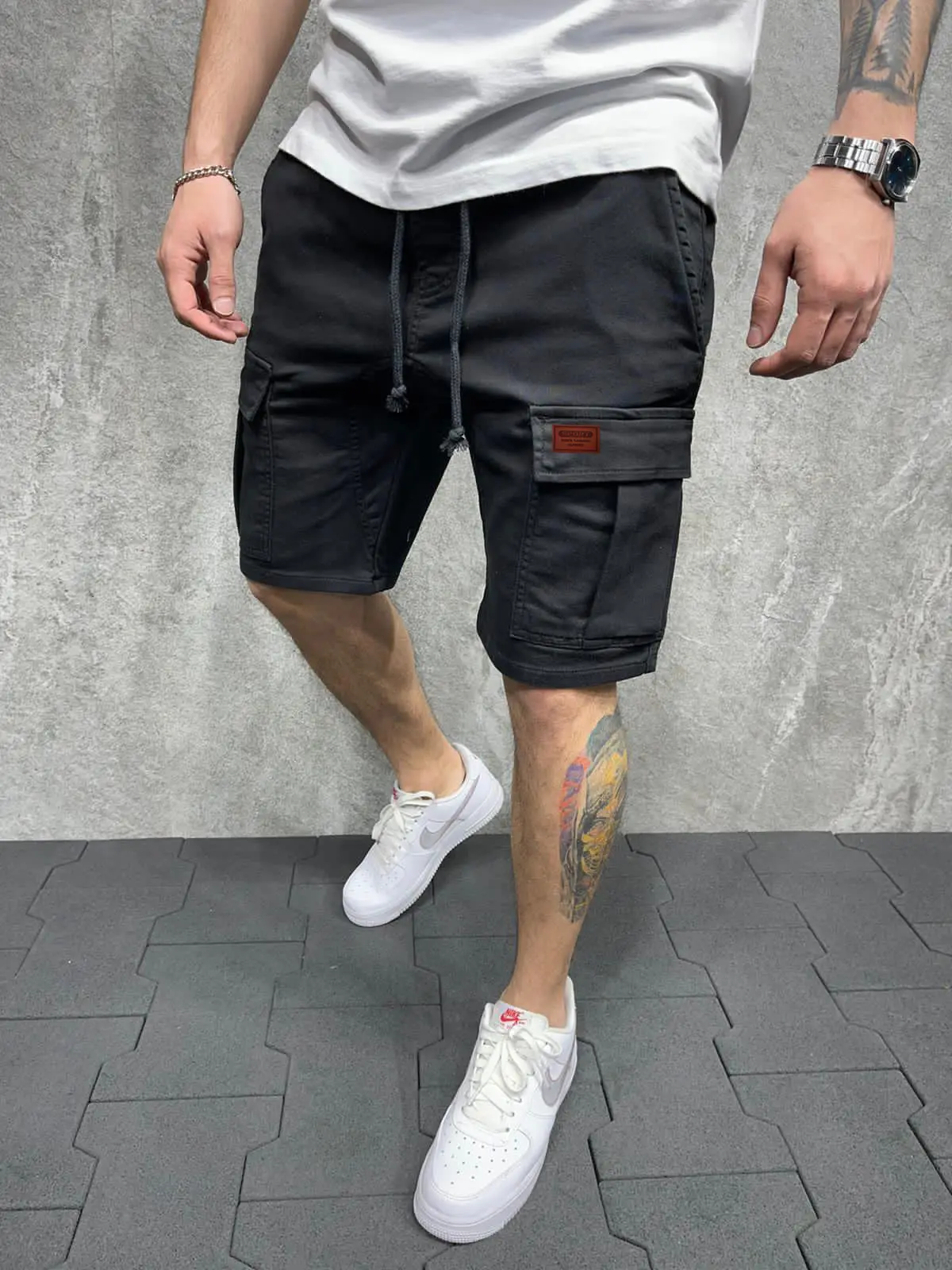 Men Grey Cargo Shorts Large 2024 - Image 4
