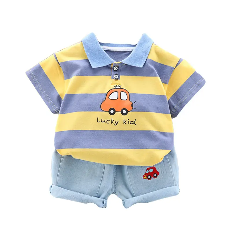 Boys Korean Lapel Polo Shirt 2021 Summer Suit - Image 6