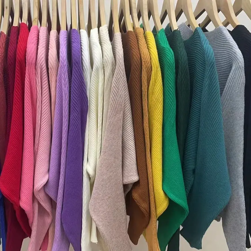 Pink Long Sleeve Knit Pullover 24-Color - Image 29