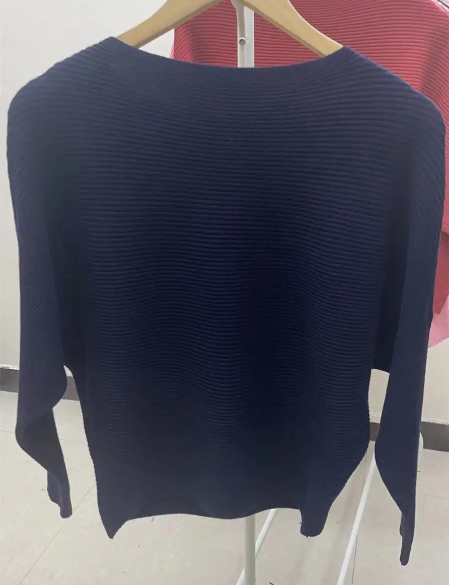 Pink Long Sleeve Knit Pullover 24-Color - Image 15