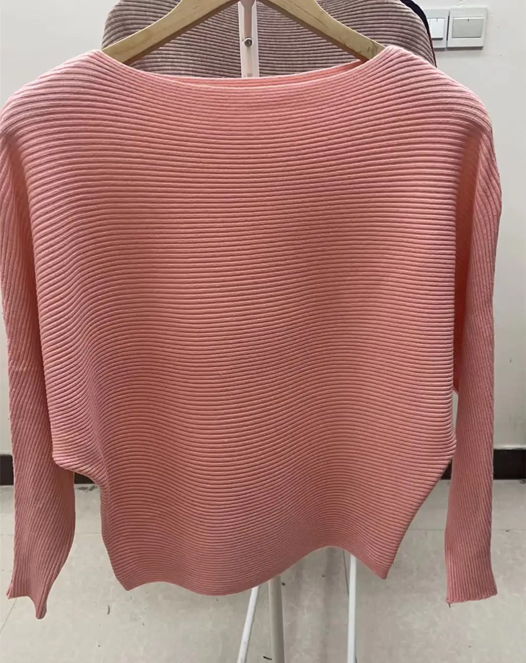 Pink Long Sleeve Knit Pullover 24-Color - Image 18