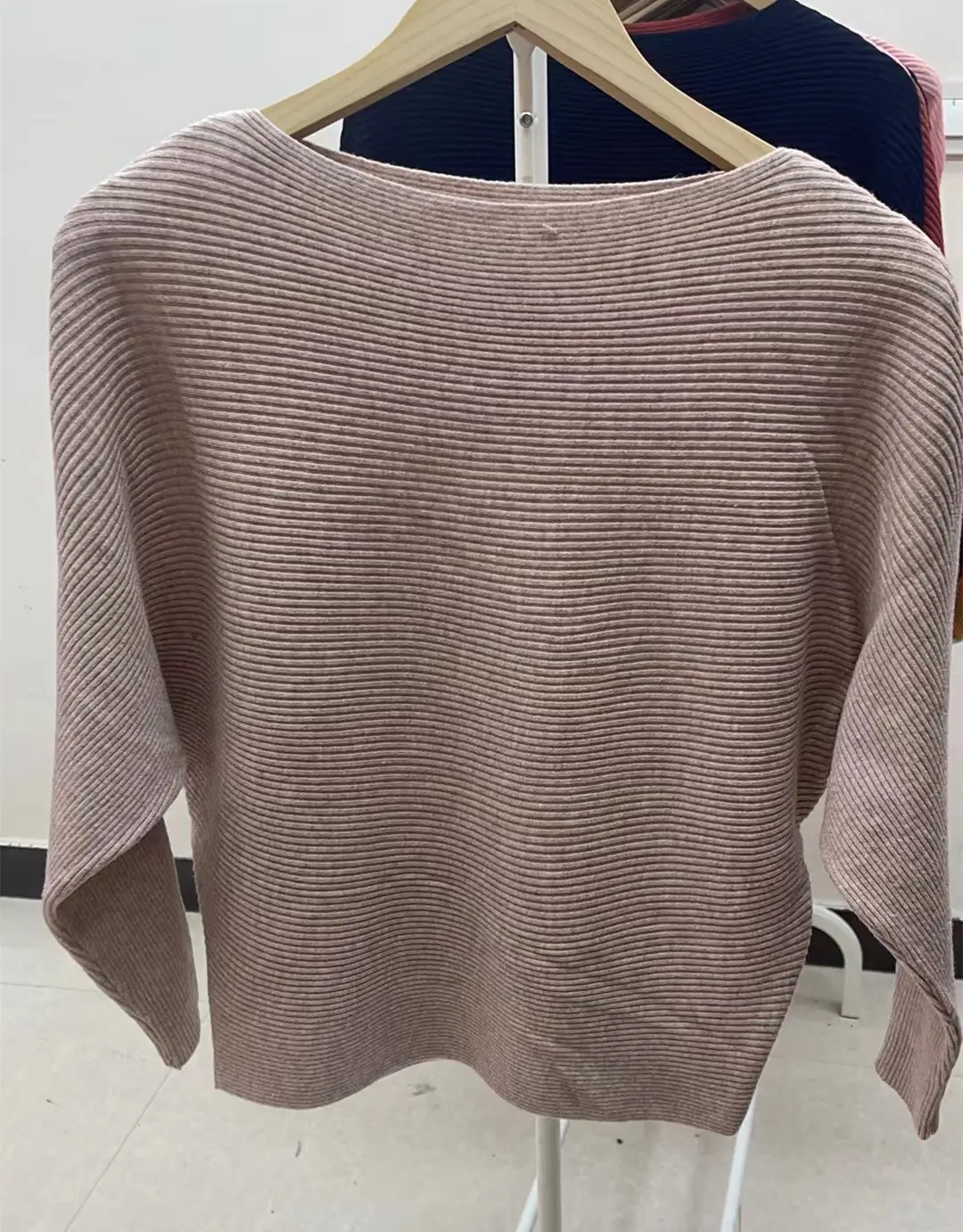 Pink Long Sleeve Knit Pullover 24-Color - Image 19