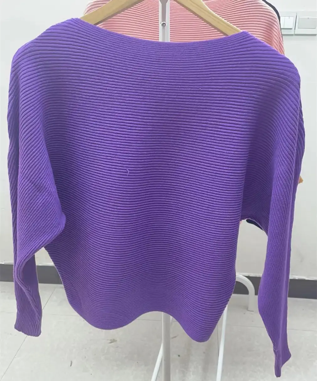 Pink Long Sleeve Knit Pullover 24-Color - Image 20