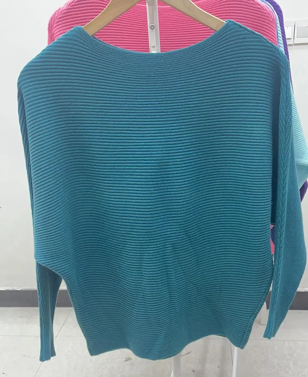 Pink Long Sleeve Knit Pullover 24-Color - Image 22