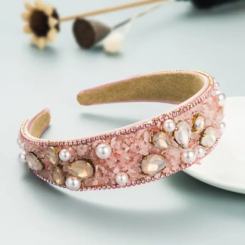 Colorful Broken Turquoise Diamond Wide Edge Headband