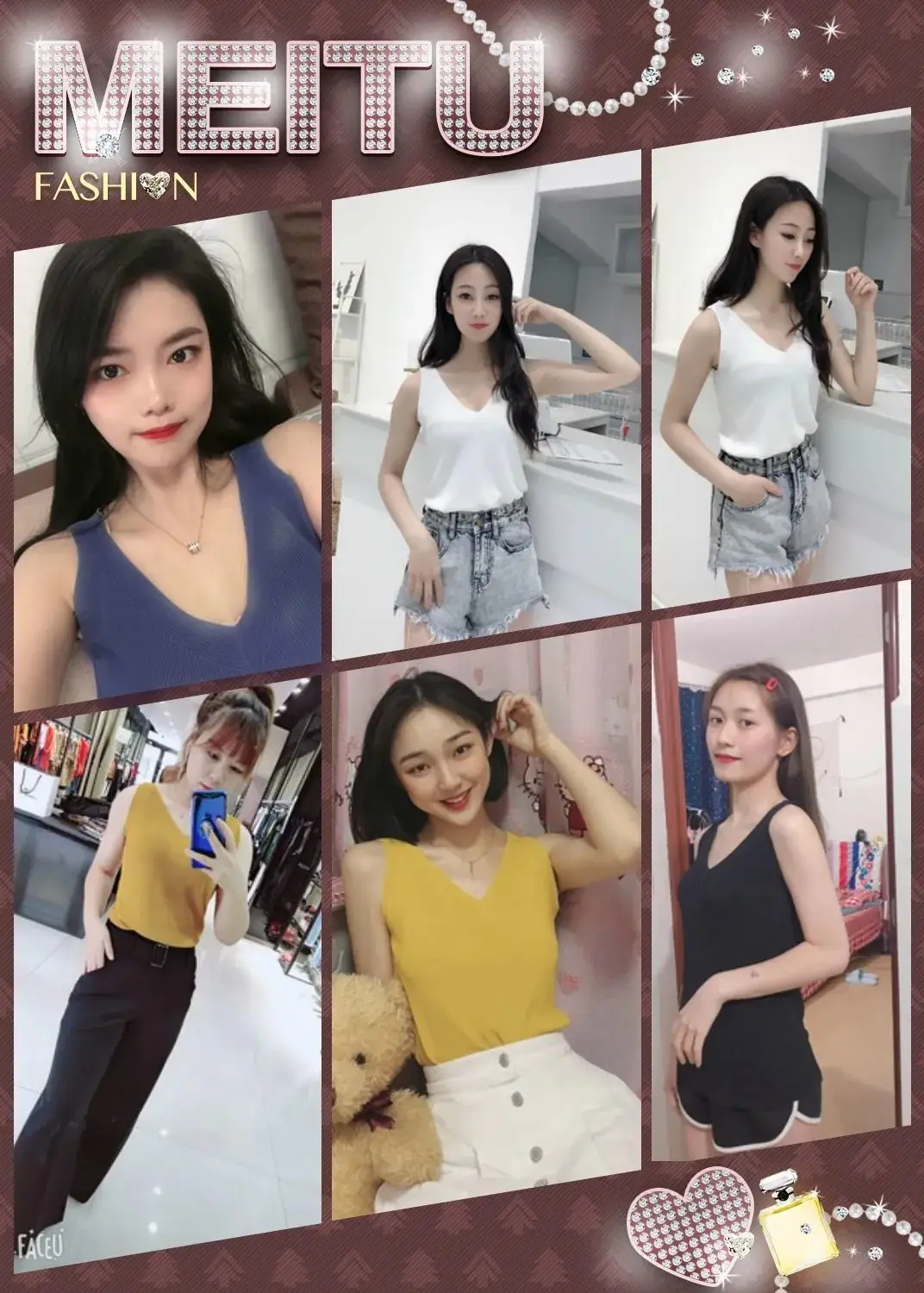 Black V-Neck Sleeveless V-Back Vest for Women — feature 2