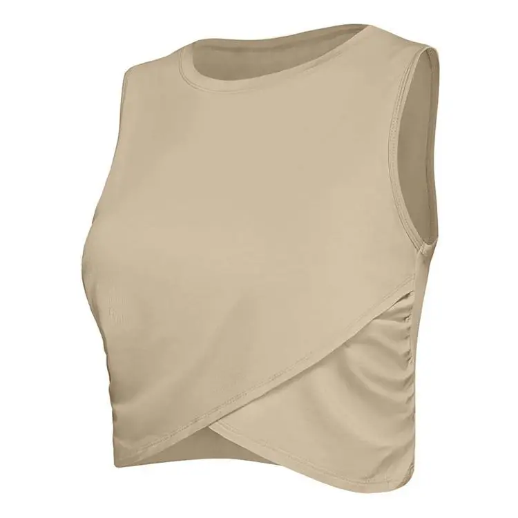 Women's Maroon Cross Neck Vest Solid Color - Image 3