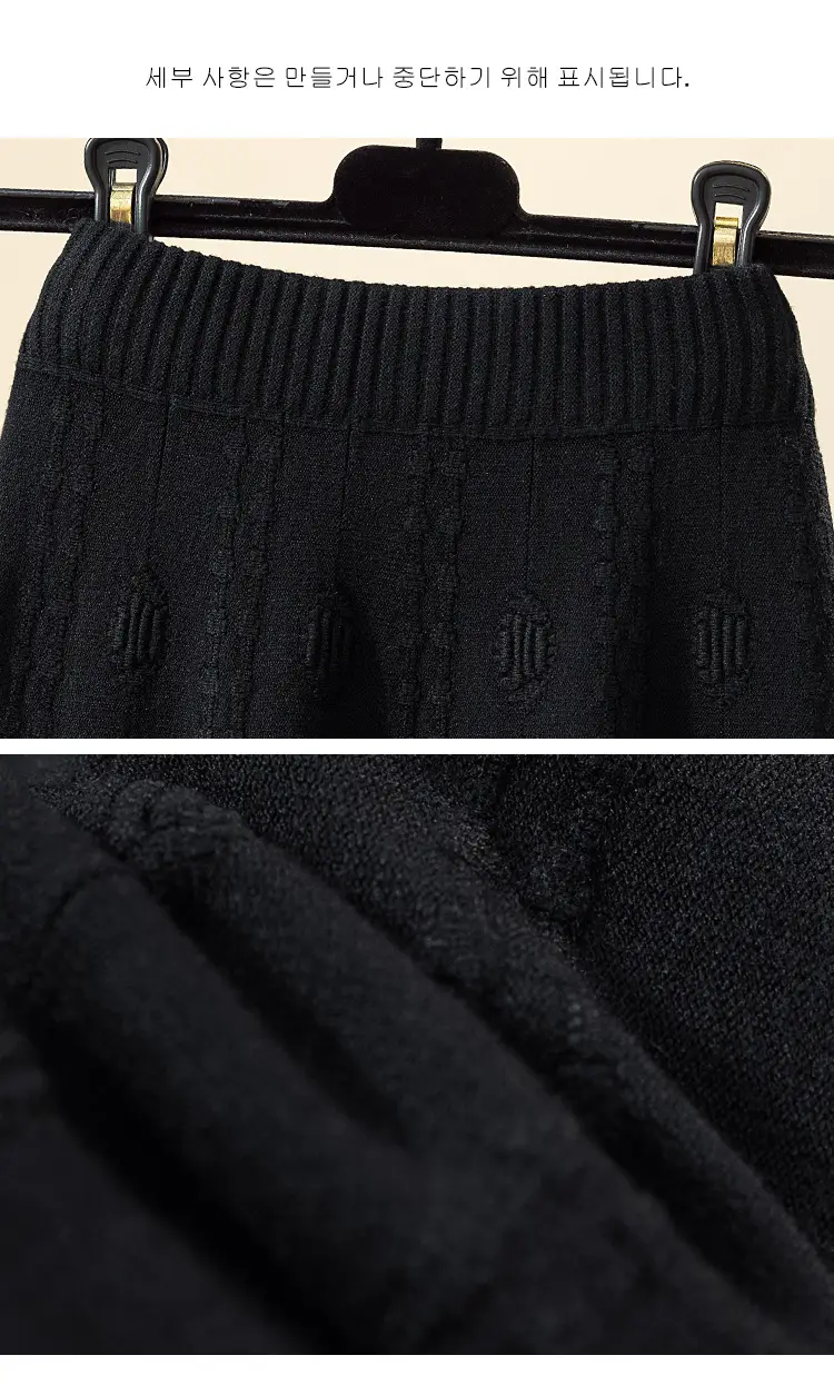 Women Knitted Wool Skirt Gray High Waist Autumn Winter — feature 13