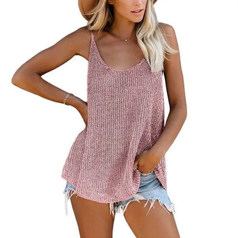 Women's 2025 Knit Round Neck Top Light Blue Loose - Image 3