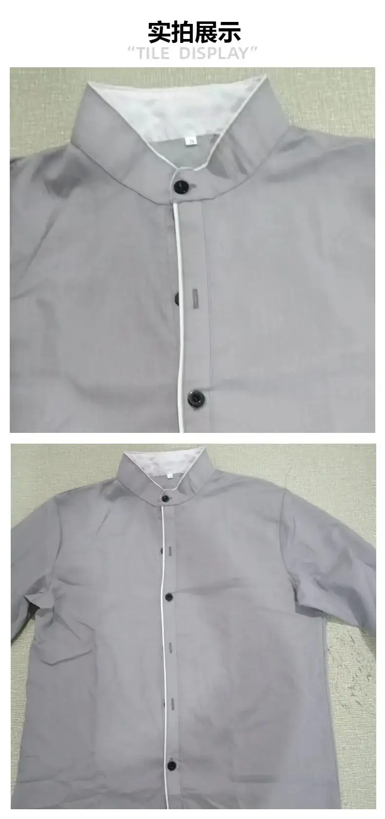 Men's Slim Fit Korean Style Long Sleeve Shirt Black White Gray — feature 3