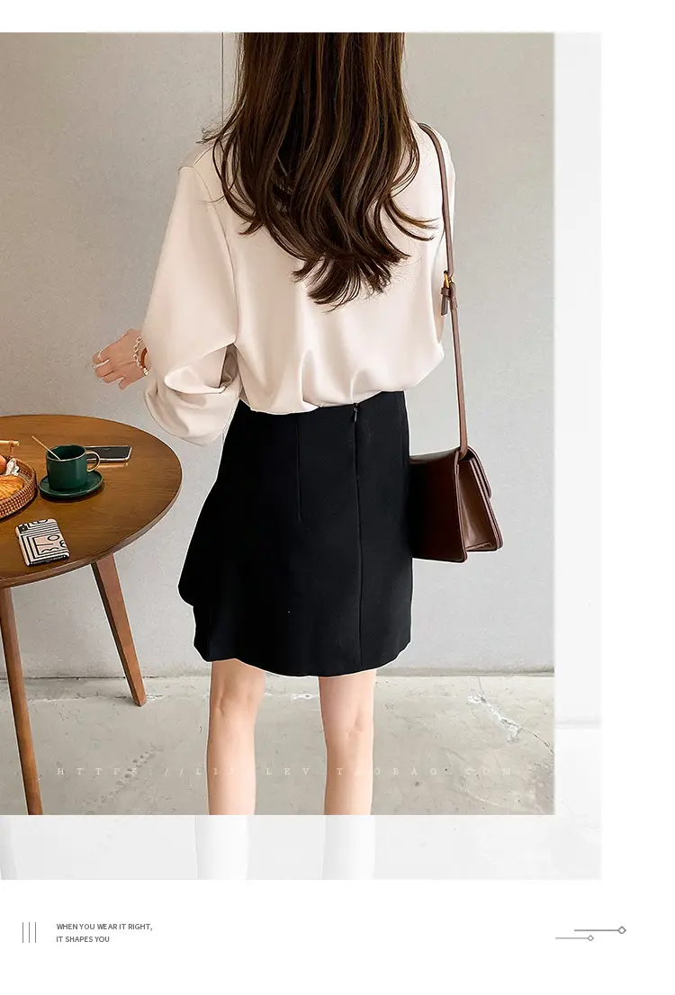 Women's Light Blue Chiffon Button-Up Shirt — feature 24