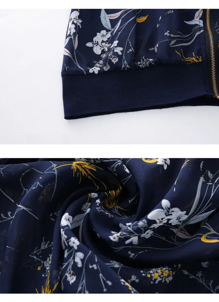 Chiffon Floral Zipper Coat Large Women Summer Wear — feature 33