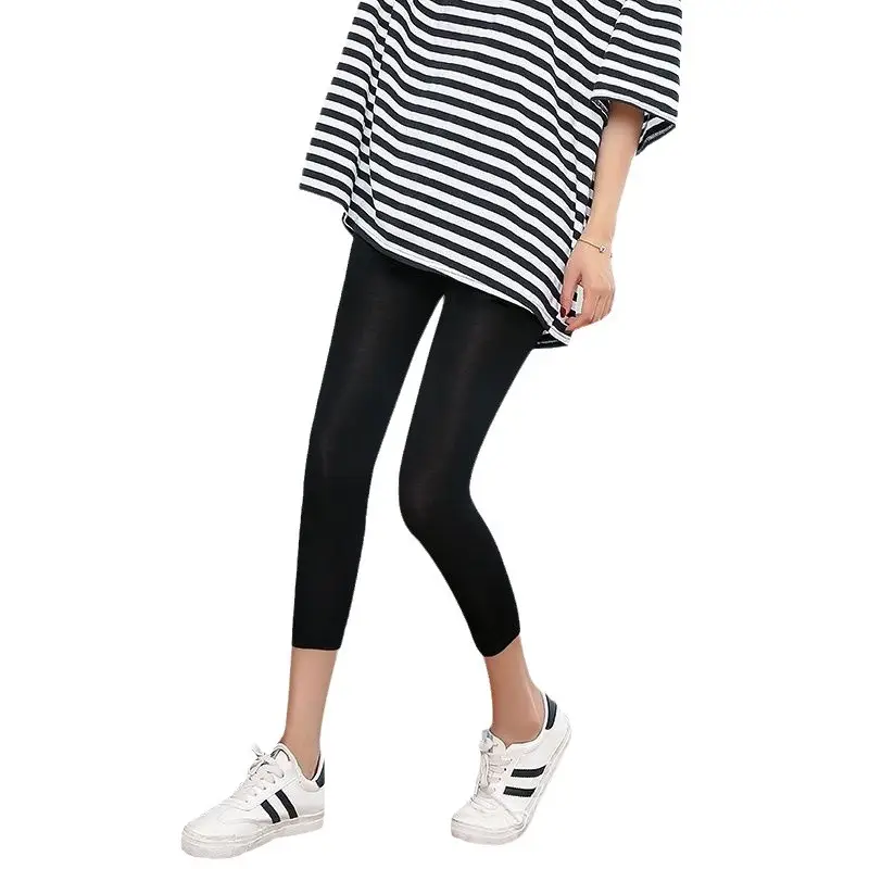 Women 7-Pc Leggings Solid Color Slimming Mid Length - Image 13