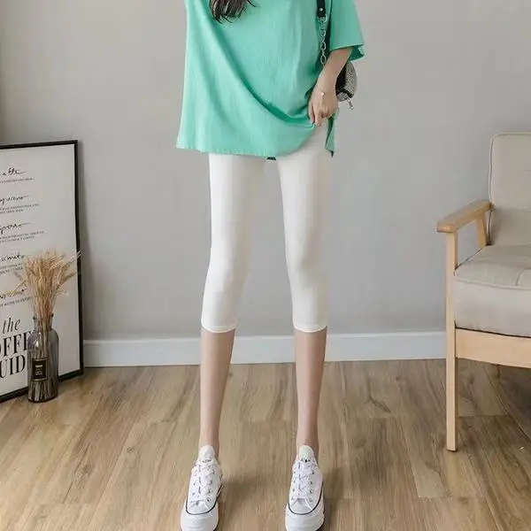 Women 7-Pc Leggings Solid Color Slimming Mid Length - Image 4