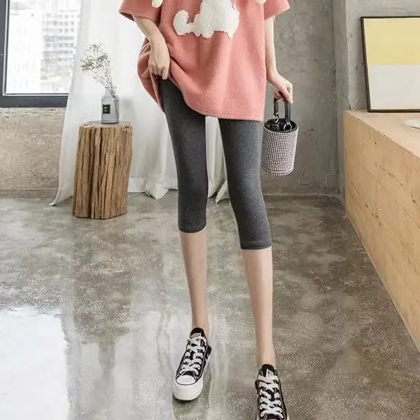 Women 7-Pc Leggings Solid Color Slimming Mid Length - Image 3