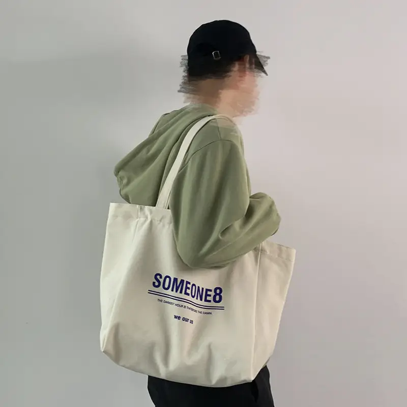 Women Canvas Tote Bag Hello Apple Design Large Capacity — feature 23