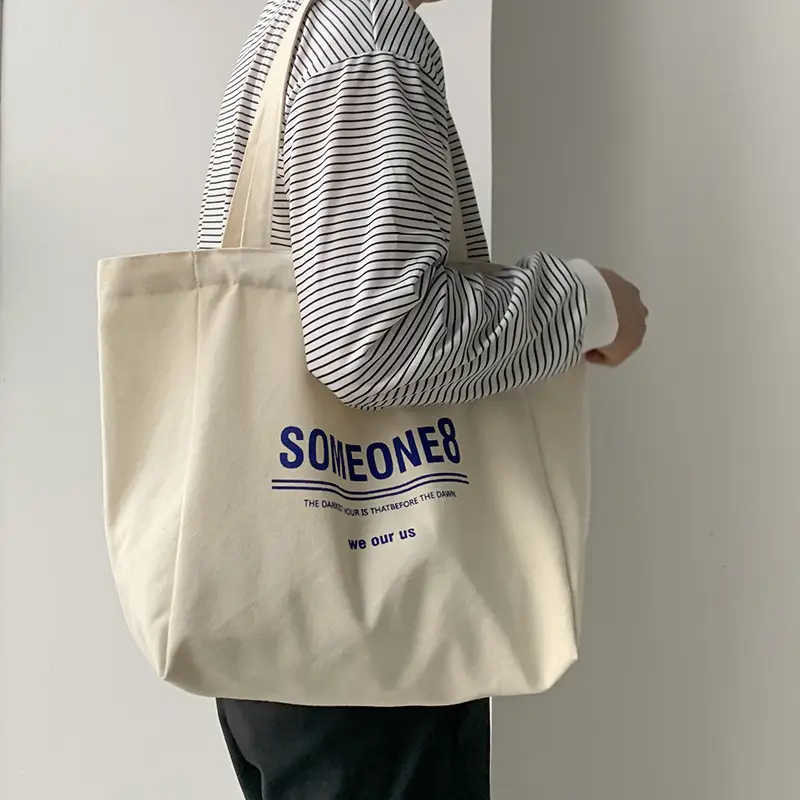 Women Canvas Tote Bag Hello Apple Design Large Capacity — feature 24