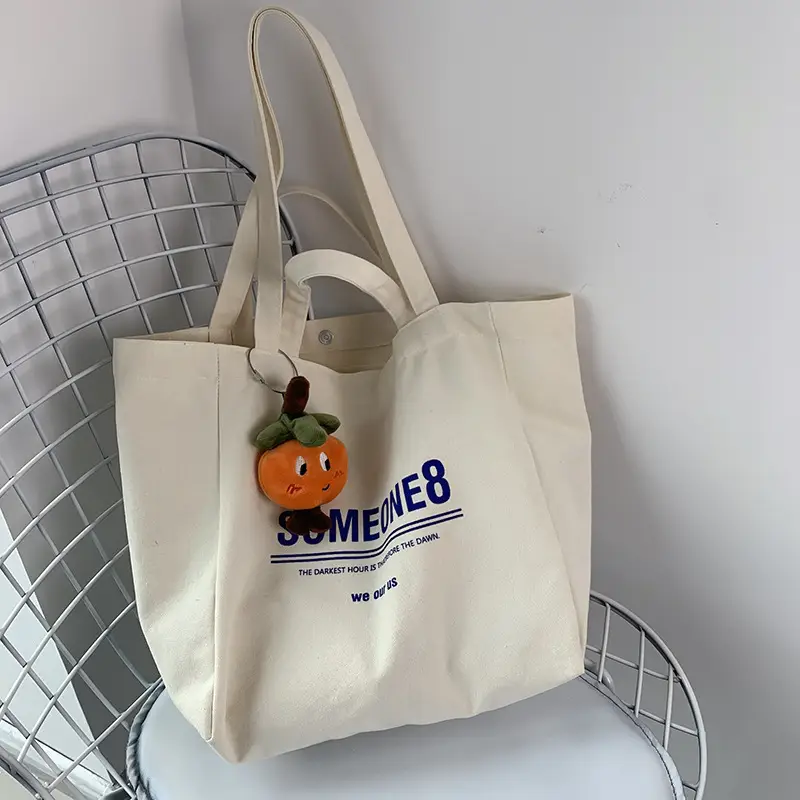 Women Canvas Tote Bag Hello Apple Design Large Capacity — feature 28