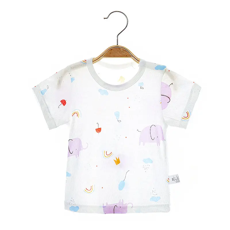 Baby Pure Cotton Short Sleeve T-Shirt White - Image 5