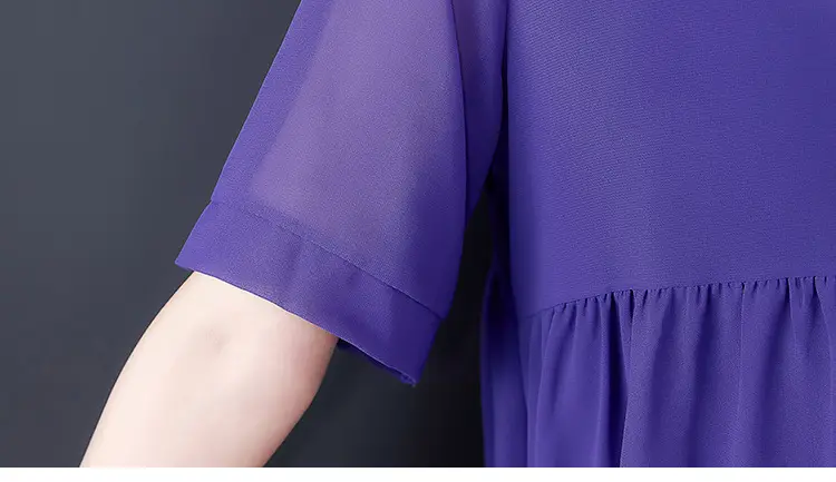 2026 Plus Size Chiffon Blouse Black V-Neck Loose Fit — feature 39