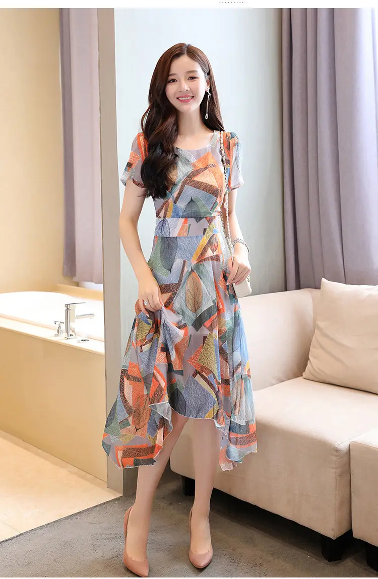 Women's Printed Irregular Flowy Dress Summer 2021 — feature 10