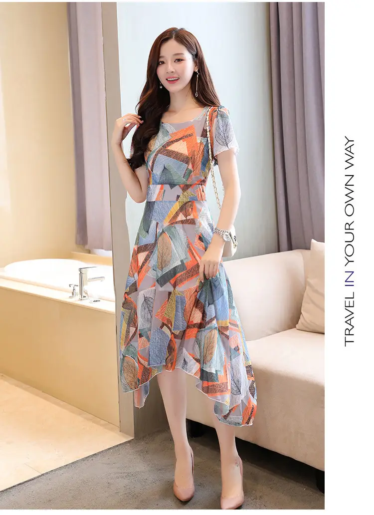 Women's Printed Irregular Flowy Dress Summer 2021 — feature 13