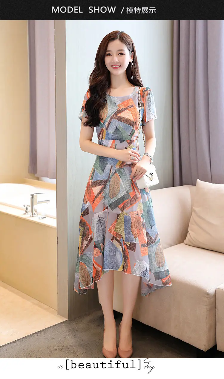 Women's Printed Irregular Flowy Dress Summer 2021 — feature 9