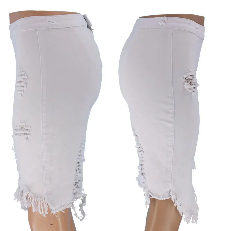 Women Mid-Length Skirt 2022 Summer White Black Tassel — feature 10