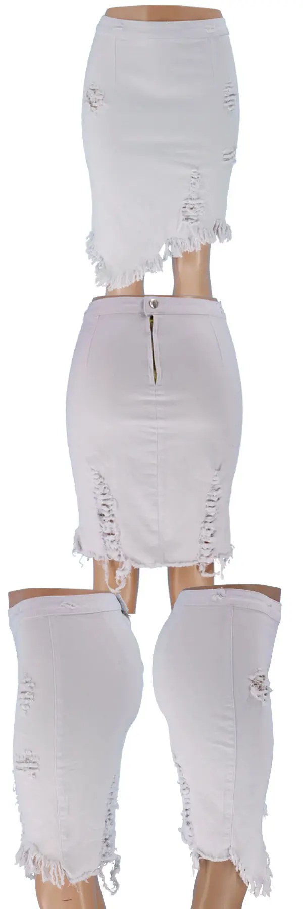 Women Mid-Length Skirt 2022 Summer White Black Tassel — feature 23
