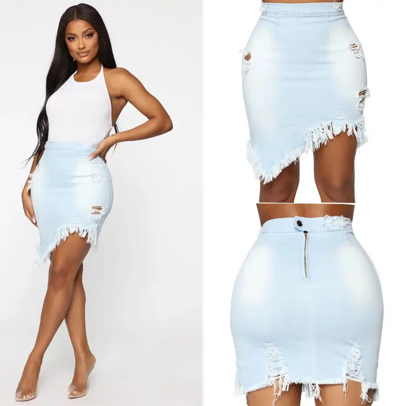 Women Mid-Length Skirt 2022 Summer White Black Tassel — feature 5