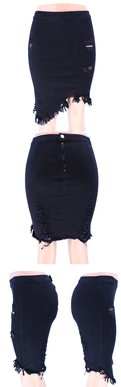 Women Mid-Length Skirt 2022 Summer White Black Tassel — feature 6