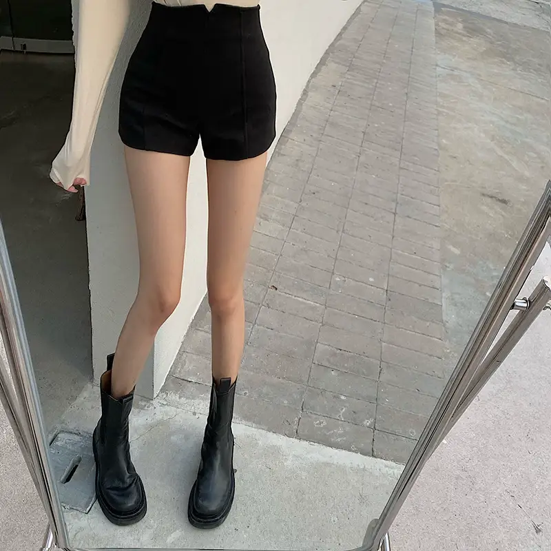 Black Waist Shorts Women Summer Loose Fit A-Line — feature 9