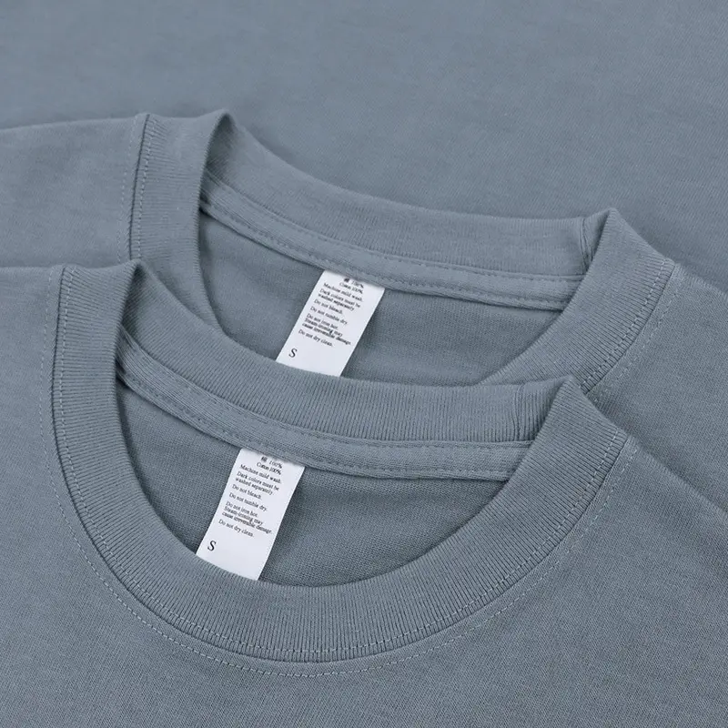 Morandi Heavy Combed Cotton Crewneck T-Shirt Grey Blue