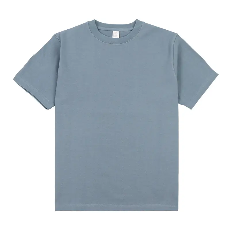 Morandi Heavy Combed Cotton Crewneck T-Shirt Grey Blue