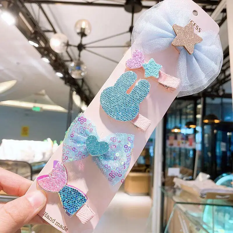 Girls Frozen Hairpin Bow Set Pink Princess Style - Image 2