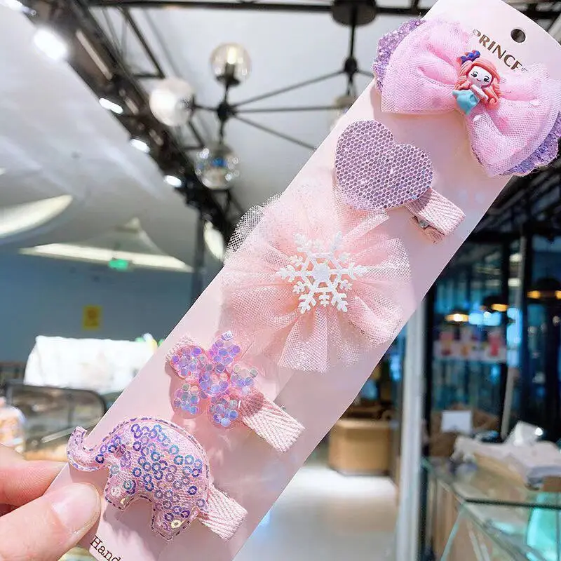 Girls Frozen Hairpin Bow Set Pink Princess Style - Image 4
